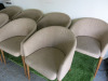 7 x Reception Chairs Upholstered in Beige Fabric on Wooden Legs. Size H75cm. - 4