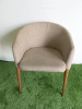 7 x Reception Chairs Upholstered in Beige Fabric on Wooden Legs. Size H75cm. - 5