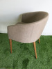 7 x Reception Chairs Upholstered in Beige Fabric on Wooden Legs. Size H75cm. - 6