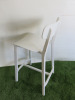 3 x Taburete Birma Plastic High Back Stools In White. Size H95cm. - 4