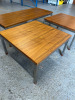 3 x Assorted Wooden Topped Coffee/Side Tables with 2 x H33 x W56 x D56cm & 1 x H33 x W46 x D108cm. - 3