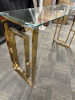 Glass Console Table with Gold Coloured Metal Frame, Size H80 x W120 x D40cm. - 2