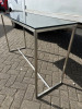 Glass Topped Console Table on Stainless Steel Base. Size H77 x W122 x D40cm. NOTE: requires 3 rubbers. - 4