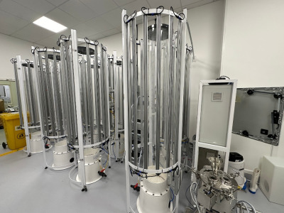 2 x Varicon Aqua Bio Reactors to Include: Aqua Photo Bio Reactor with 52 x Glass Tubes, 60 x 225cm Sansol LED Strip Lights, Control Unit & 2 x Water Tanks 450 & 250L. Size H 330 x 580 x D70cm and 9 x Varicon Aqua Phyco-Conical Bio Reactors with Single Gla