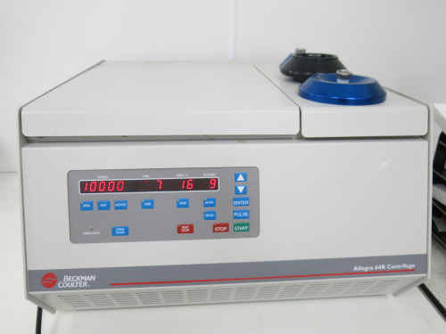 Beckman Coulter Allegra 64R Benchtop Centrifuge, S/N ALV16D01. Comes with 3 x Attachments.