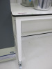 White Melamine Mobile Laboratory Workbench. Size H92 x W180 x D75cm. - 2