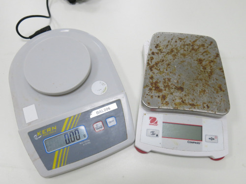 2 x Digital Scales to Include: Kern EMB 200-2 Digital Scales & Ohaus Compass CX1201 Digital Scales.