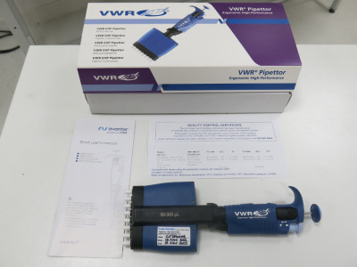 VWR Ergonomic High-Performance 8 Channel ME300, 50-300, S/N C53840106. Comes in Original Box.