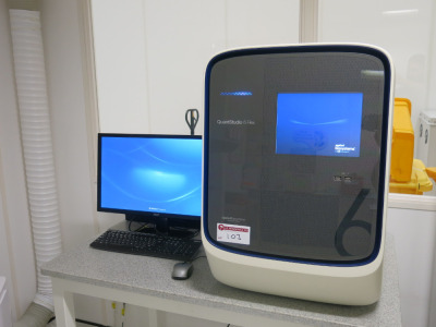 Thermo Fisher Scientific Applied Bio Systems, QuantStudio6 Flex PCR Machine, with additional fast 96well and heated cover in carry case, S/N 278862030 Firmware Version 1.0.4, Complete with Dell OptiPlex 3020 Running Quant Studio Real Time PCR Software.