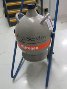 CryoService Liquid Nitrogen Transport Container on Trolley.