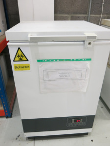 ** WITHDRAWN ** Biohazard -86 Degrees Celsius Chest Freezer, Model VT78 -86 degrees Celsius, S/N 20162608082.