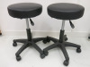 2 x Black Faux Leather Laboratory Height Adjustable Stools.