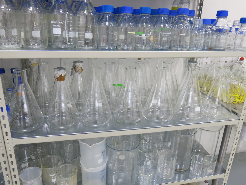 Laboratory Glassware Racks Glassware Contents of Lab 1 to Include: 2 x Bays of Racks with Large ...