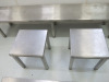 4 x Assorted Teknomek Stainless Steel Benches & Stalls to Include: 2 x Stalls, 1 x Bench, Size H45 x W200 x D41cm & 1 x L Shape Bench=, Size H44 x W150 & 180 x D30cm. - 3