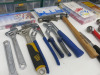 Table Containing an Assortment of Tools to Include: Spanners, Hacksaw & Blades, G Clamp, Hammers, Adjustable Spanners, Hole Saw Drill Bits, Crimpers, etc (As Viewed/Pictured). - 3