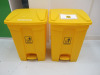 ** WITHDRAWN ** Pair of 80 Litre Clinical Waste Step on Pedal Bins.