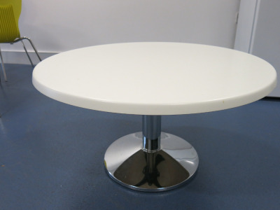 80cm Diameter Low Coffee Table on Chrome Pedestal.