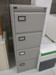 DAMS 4 Draw Grey Metal Filing Cabinet.