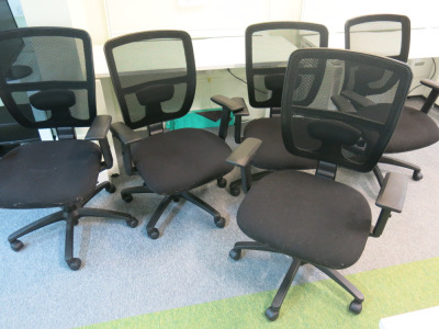 5 x DAMS Ergonomic Black Mesh Back Office Swivel Chairs.