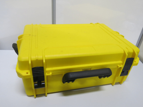 Hard Yellow Plastic Flight Case. Size 45 x 53 x 21cm.