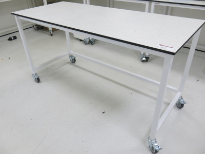 Tableform Mobile Laboratory Workbench with Double Gas Bottle Holder. Size H92 x W120 x D75cm.