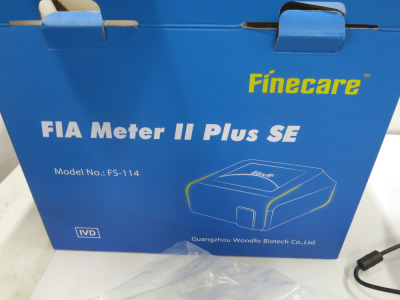 Wondfo Finecare FIA Meter II Plus SE FS-114 Fluorescence Immunoassay Analyzer Hormone Analyzer, S/N FS1142305202041, Year 22/5/2023.