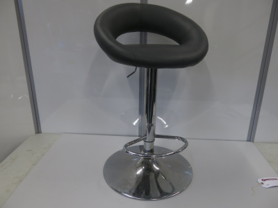 Height Adjustable Stool on Chrome Pedestal.