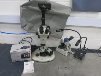 2 x Brunel Microscopes & LED Spotlight to Include: Brunel Microscope with Canon EOS 2000D, Brunel Microscope & Brunel Dual LED Spotlight.