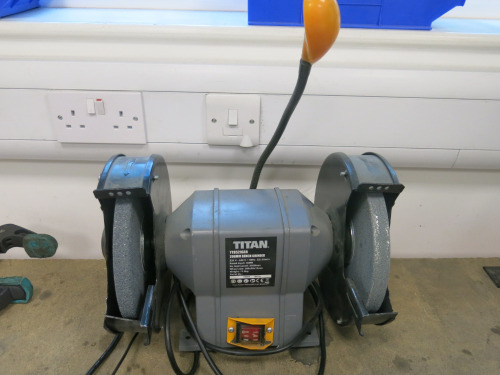 Titan TTB521GRB 200mm Bench Grinder with Light.