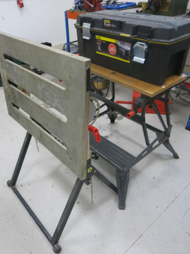 Black & Decker Workmate, Nomad Stronghard Metal Workbench & Stanley FatMax Tool Chest (Empty).