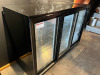 Polar 3 Door Undercounter Back Bar Chiller with Glass Sliding Doors, Model GL009. Size H90 x W1350 x D52cm. - 3