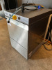 Halcyon Front Loading Glass Washer, Model Amika H40, S/N 3153686, DOM 05/2023. Comes with 2 Trays. Size H68 x W43 x D53 - 3