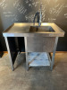 Stainless Steel Catering Sink with Aquajet Spray Arm & Shelf Under. Size H93 x W100 x D70cm.