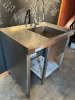 Stainless Steel Catering Sink with Aquajet Spray Arm & Shelf Under. Size H93 x W100 x D70cm. - 3