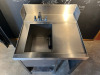 Stainless Steel Catering Sink with Goose Neck Mixer Tap, splash Back & Shelf Under. Size H93 x W86 x D84cm. - 6