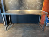 Stainless Steel Prep Table with Part Splash Back. Size H92 x W190 x D74cm.