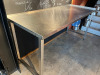 Stainless Steel Prep Table with Part Splash Back. Size H92 x W190 x D74cm. - 2