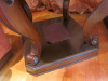 Pair of Dark Wood Side Tables on Scroll Legs with Open Storage Under. - 4