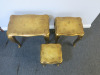 Nest of 3 Gold Leaf Effect, Wooden Side Tables. Large Size H56 x 60 x 38cm. - 2