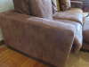 Casa Nova Brown Suede 2 Seater Sofa with Matching Pouffe. Size H86 x W223 x D97cm. - 7