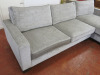 Grey Fabric 3 Seater Sofa with Chaise Lounge. Size H75 x W314 x D100 (Chaise D157cm). - 2