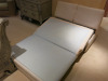 Cream Microfibre Fabric Pull Out Futon. - 2