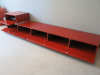 6 Draw Gloss Red Wooden Side Unit with Mirrored Trim Castors. Size H52 x W250 x D50cm. - 3