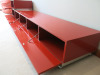 6 Draw Gloss Red Wooden Side Unit with Mirrored Trim Castors. Size H52 x W250 x D50cm. - 4