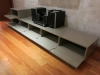6 Draw Gloss Sage/Grey Wooden Side Unit with Mirrored Trim Castors. Size H52 x W250 x D50cm. - 4