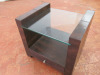 Faux Leather Wrapped & Glass Shelf with Draw Bedside Cabinet. Size H52 x W55 x D46cm. - 2