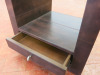 Faux Leather Wrapped & Glass Shelf with Draw Bedside Cabinet. Size H52 x W55 x D46cm. - 3