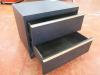 Heavy Wood, Black Stained 2 Draw Bedside Cabinet. Size H51 x W62 x D48cm. - 2