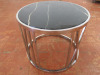 Chrome & Black Marble Top, Roman Numeral, Round Coffee/Side Table. Size H49 x Dia60cm. - 2