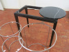 5 x Assorted Items to Include: Nest of 3 Chrome Side Tables (No Tops), Round Marble Top, Dia48cm (No Base) & Black Wood Side Table, H70 x W80 x D45cm (No Top) As Viewed/Pictured. - 3